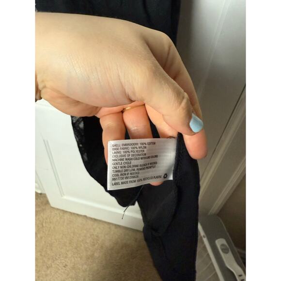 Xhilaration Mini Dress Women's Small Black Lace Cold Shoulder Long Sleeve Boho - Picture 4 of 6